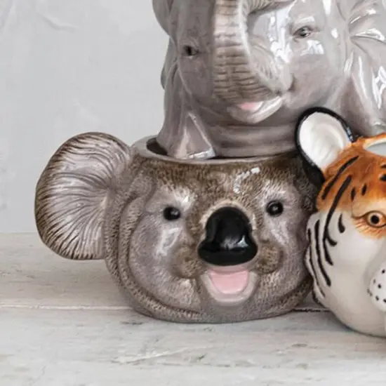 Hello Honey&reg; 7.75" Round Ceramic Koala Head Planter {4}