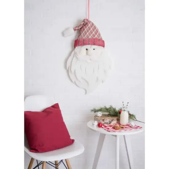 DII&reg; Hanging Foam Santa with Plaid Hat {3}