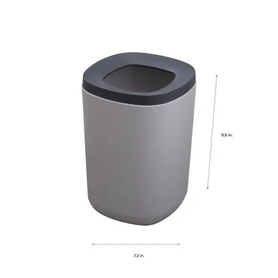 Bath Bliss Gray 2 Piece Wastebasket {4}