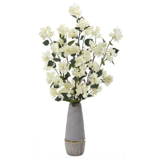 39" Bougainvillea Arrangement In Stoneware Vase Cream {1}