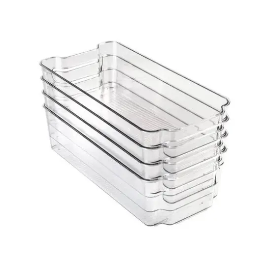 Honey Can Do Clear BPA-Free Stackable Refrigerator Organizer Storage Bins Set {5}