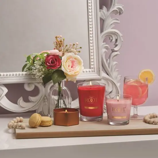 Root Candles 6.3oz. Small Scented Honeycomb Veriglass Jar Candle Pink Lemonade {4}