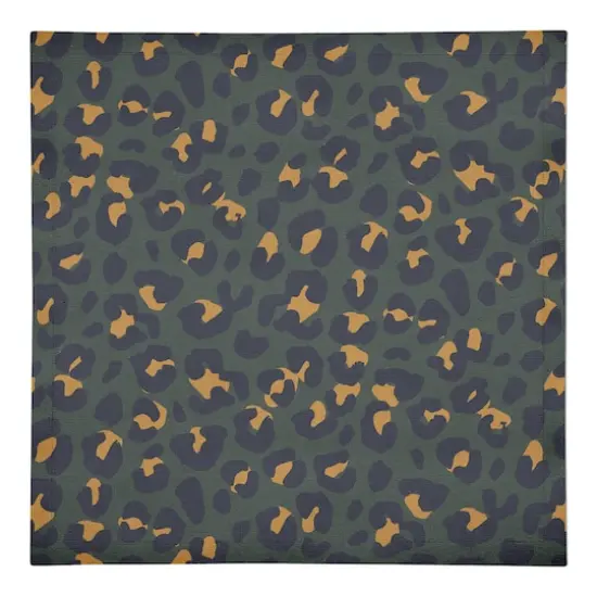 Leopard Cotton Twill Napkin Green {1}