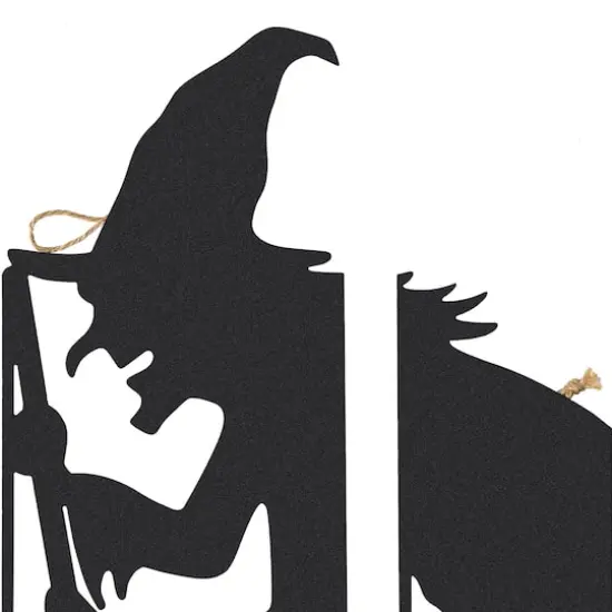 Glitzhome&reg; 34.5" Halloween Metal Silhouette Witches With Cauldron Yard Stake Set {6}
