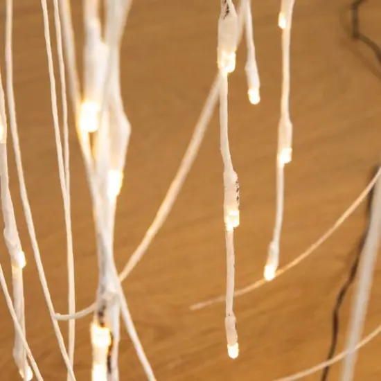 4ft. Pre-Lit White Weeping Willow Artificial Christmas Tree, Warm White LED Lights {6}