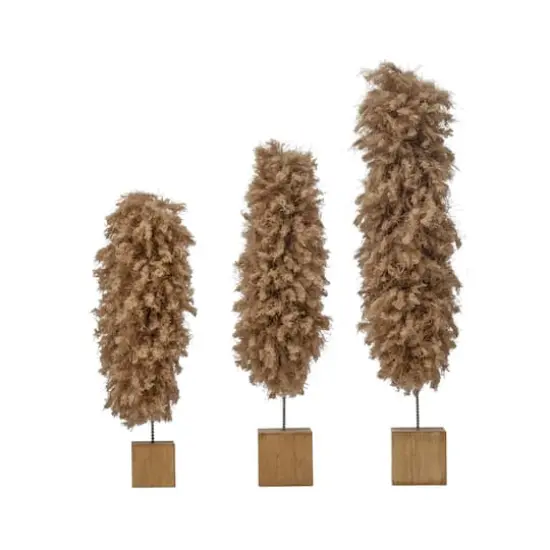 Hello Honey&reg; Tan Fabric Yarn Tree with Wood Base {3}