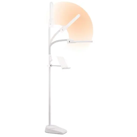 OttLite&nbsp;White Dual Shade LED Floor Lamp with USB Charging Station {6}