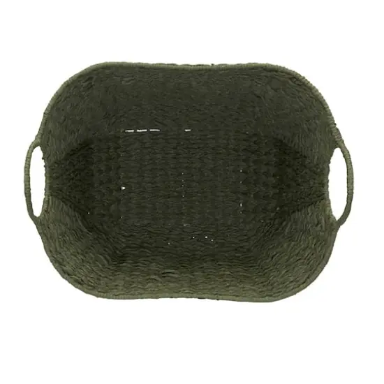 Household Essentials 17.5" Woven Paper Rope Basket with Handles Green {7}