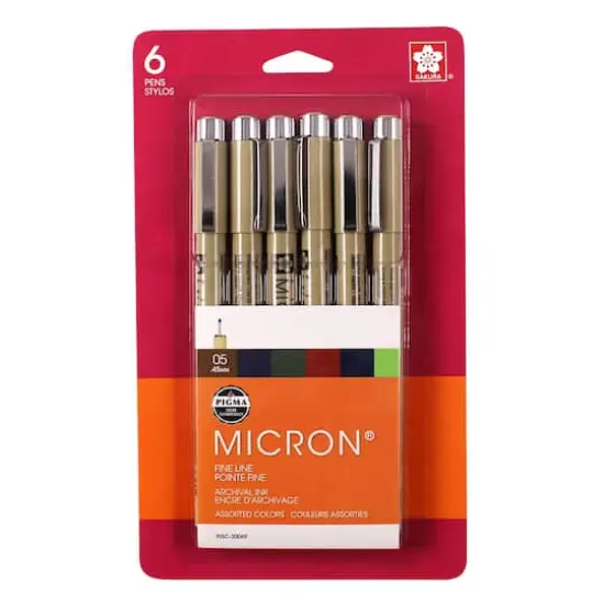 Pigma&reg; Micron&trade; 05 Fine Line Pen 6 Earth Colors Set {1}