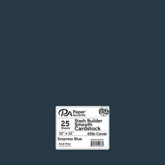 PA Paper&trade; Accents Stash Builder 12" x 12" 65lb. Smooth Cardstock, 25 Sheets Empress Blue {1}