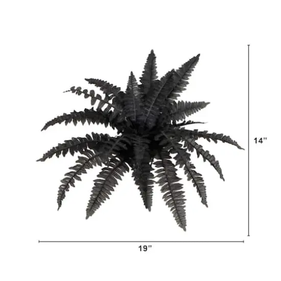 19in. Artificial Halloween Black Boston Fern - Set of 6 {3}