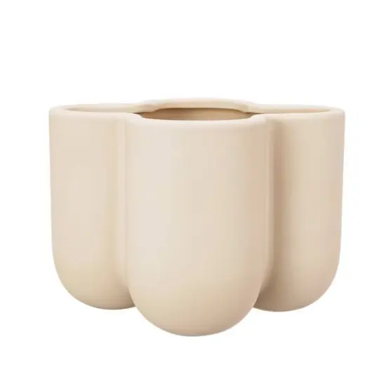Hello Honey&reg; 6.75" Tan Latex Glaze Stoneware Planter {1}