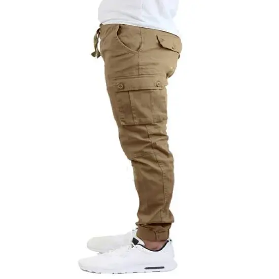 Galaxy by Harvic Slim Fit Cotton Stretch Twill Men's Cargo Joggers Timber {4}