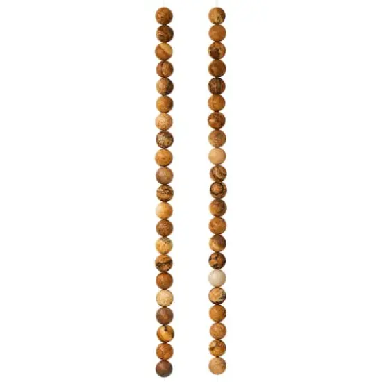 Natural & Brown Picture Jasper Round Beads, 6mm by Bead Landing&trade; {4}