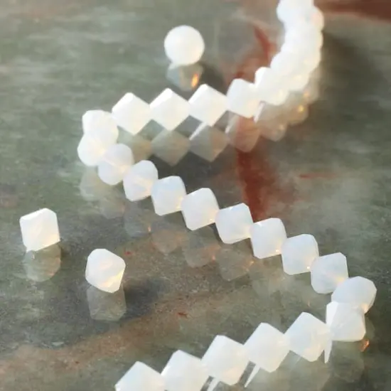 Preciosa Glass Crystal Bicone Beads, 8mm by Bead Landing&trade; White Opal {3}