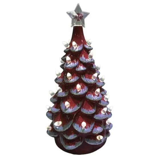 Santa's Workshop 14" NCAA College Team Ceramic LED Christmas Tree Texas A&M University {1}