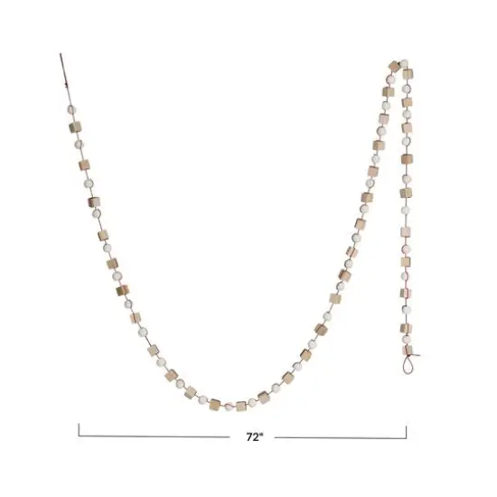 Hello Honey&reg; 6ft. Paulownia Wood Mixed Shapes Beads & Red String Garland {5}