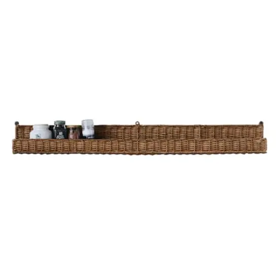 Hello Honey&reg; Handwoven Rattan 36" Floating Shelf {3}