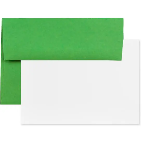 JAM Paper A7 Brite Hue Blank Greeting Cards & Envelopes, 25ct. Greeni {1}