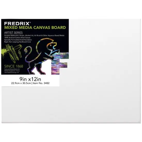 Fredrix Artist Series 9" x 12" Primed Mixed Media Archival Canvas Board {1}