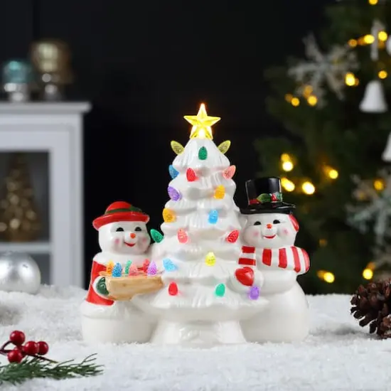 9.25" Mr. & Mrs. Snowman Nostalgic Tree {3}