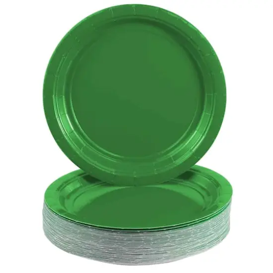 JAM Paper 7" Paper Party Plates, 50ct. Green {4}