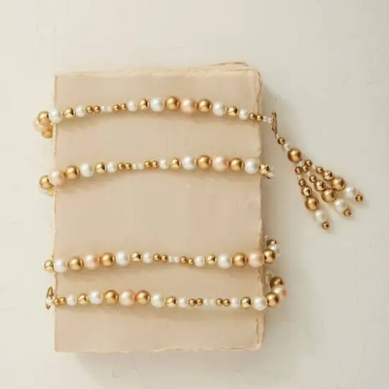 Hello Honey&reg; 6ft. Metallic Acrylic Bead Garland with Tassels {3}