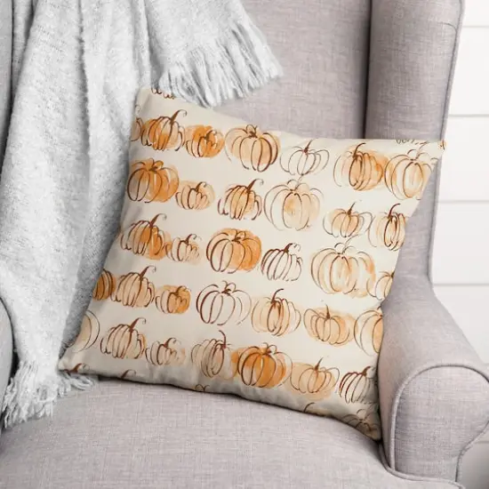 Fall Watercolor Pumpkin Throw Pillow {3}