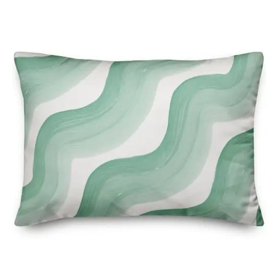 Wave Print Throw Pillow Green {1}
