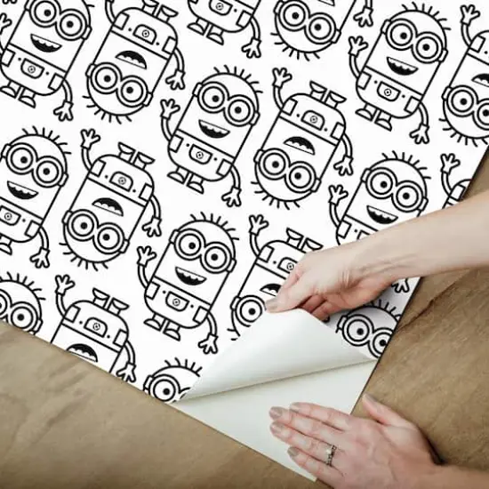 RoomMates Minions Line Art Black Peel & Stick Wallpaper {5}