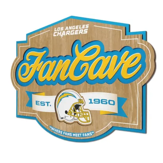 NFL Fan Cave Sign Los Angeles Chargers {1}