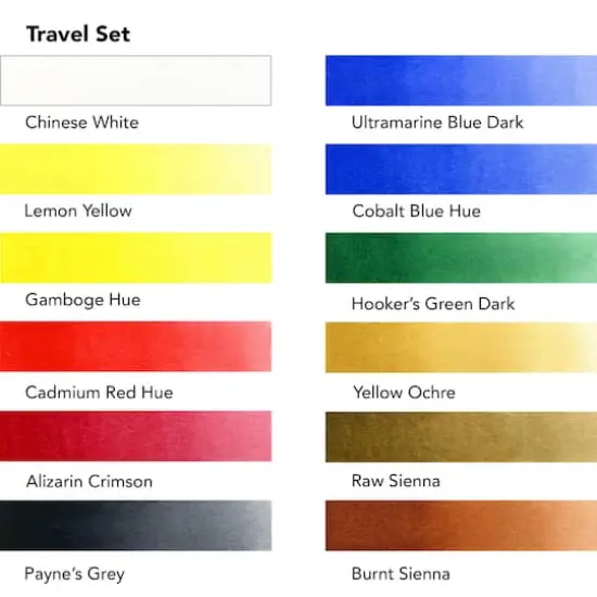 Daler-Rowney&reg; Aquafine Half Pan Travel 12 Color Watercolor Set {3}