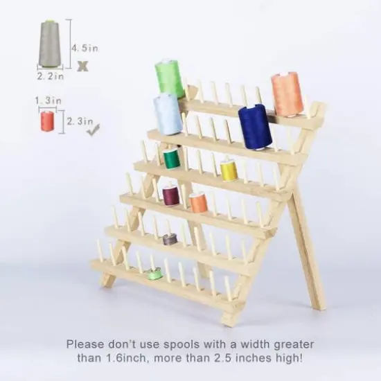 NEX&trade; Natural 60-Spool Wooden Sewing Thread Organizer Rack, 2ct. {6}