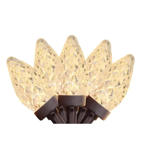 100ct. Warm White Faceted LED C7 String Lights {4}