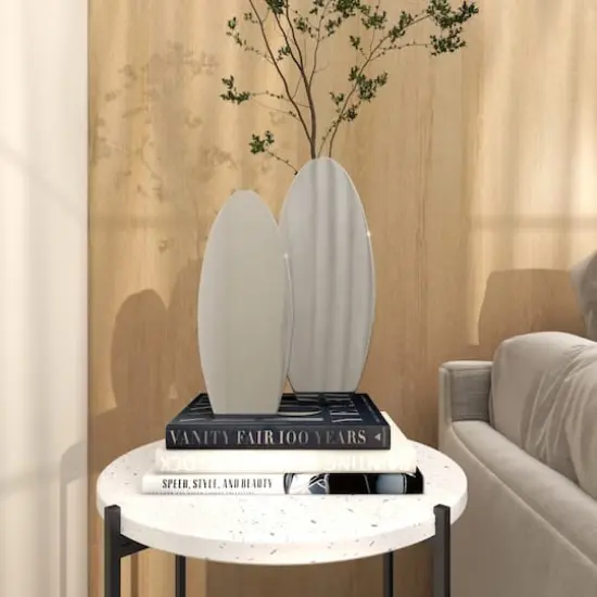 Silver Stainless Steel Vase with a Sleek Mirror Finish Set {9}