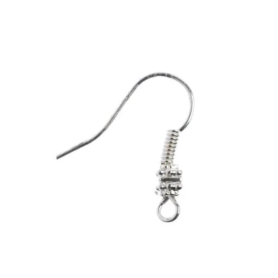 John Bead Must Have Findings 18mm Earwire with Bali Bead, 8ct. Silver {4}