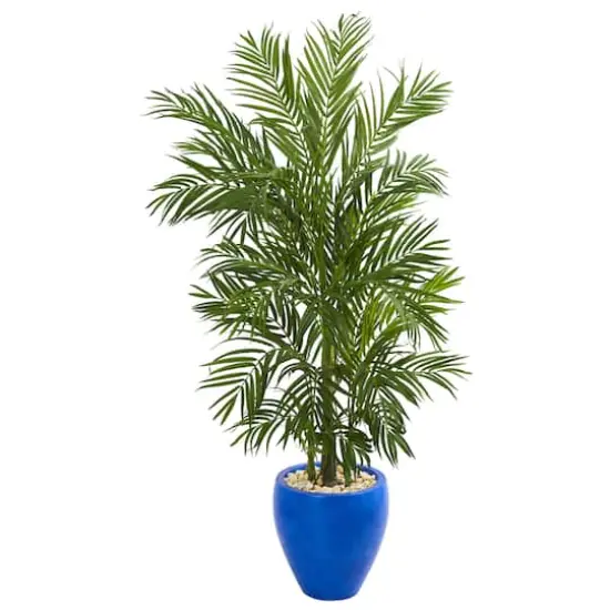 5.5ft. Areca Palm Artificial Tree in Blue Planter {1}