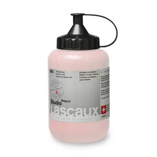 Lascaux Studio Acrylic Paint, 500mL 985 Naples Rose {4}