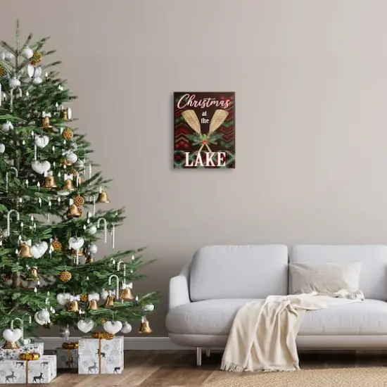 Stupell Industries Christmas At Lake Seasonal Oars Framed Giclee Art {3}