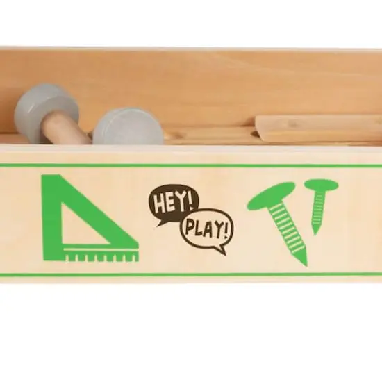 Kids Wood Tabletop Toy Workbench Playset {7}