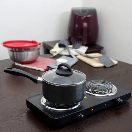 Oster Clairborne 2.5qt. Charcoal Gray Aluminum Sauce Pan with Lid {4}