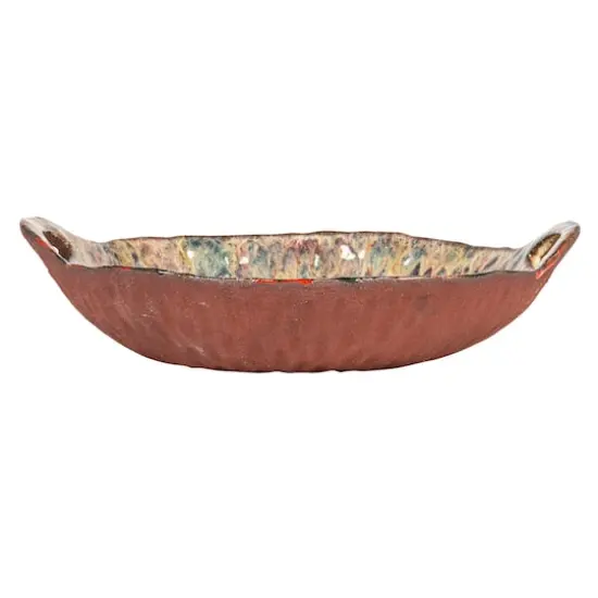 Hello Honey&reg; 10.75" Multicolor Round Stoneware Bowl with Handles {7}