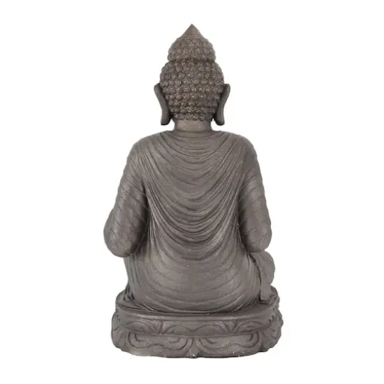 Dark Brown Traditional Buddha Garden Sculpture, 19" x 15" x 36" {6}