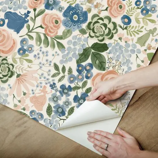 RoomMates Disney&reg; Princess Watercolor Floral Peel & Stick Wallpaper Blue {6}