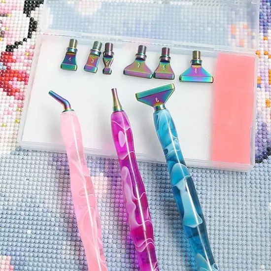 Sparkly Selections Rainbow Metal Tipped Diamond Painting Pen Accessory Set {4}