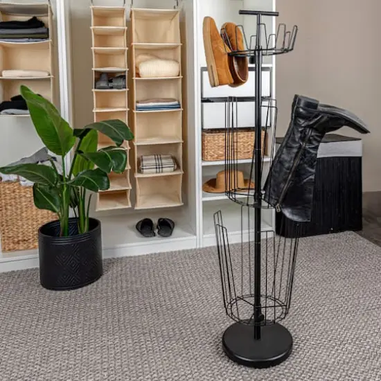 Household Essentials 4.5ft. Matte Black 3-Tier Boot Storage Tree {3}