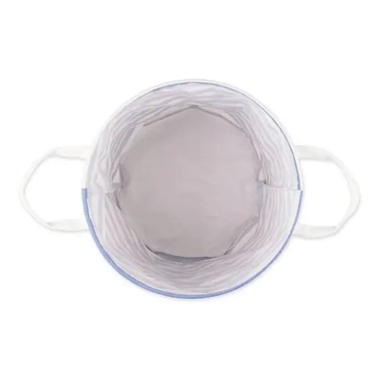 DII&reg; Round Stripes PE-Coated Cotton Polyester Laundry Hamper French Blue {6}