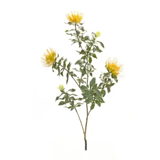 34.25" Yellow Flocked Protea Sprays, 6ct. {4}