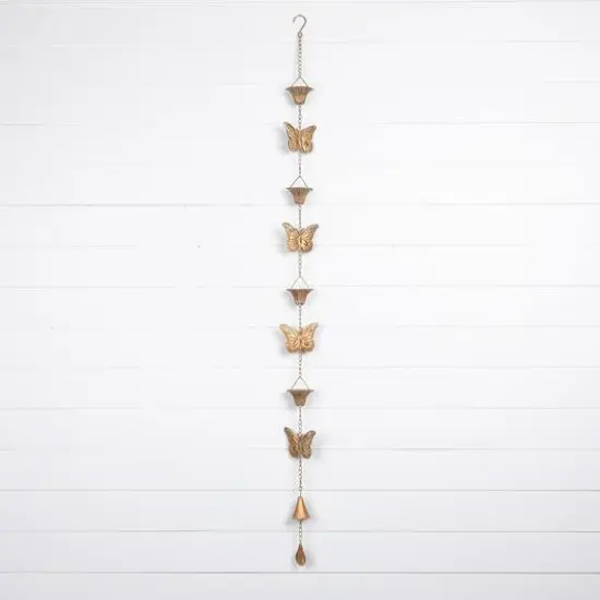 61.5" Iron Butterfly Rain Chain {3}