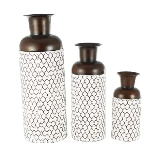 White Metal Tall Trellis Floor Vase, 3ct. {7}